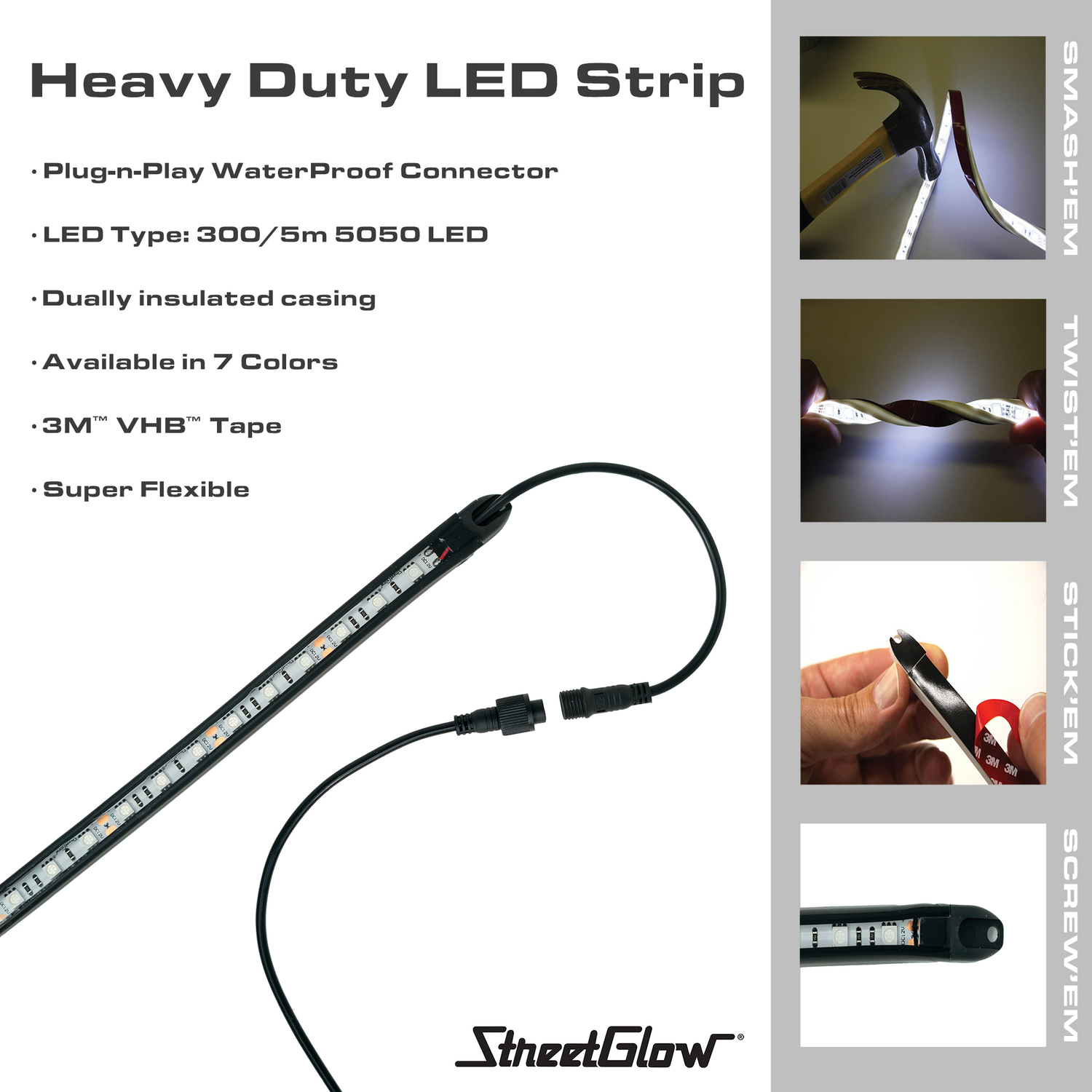 Streetglow Hd24am Amber 24 Heavy Duty LED Strip